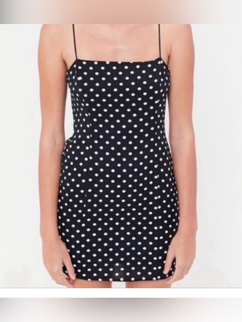Urban Outfitters Black Polka Dot Slip Dress with Spaghetti Straps M jr